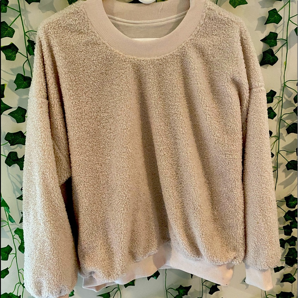 Oversized teddy bear sweatshirt